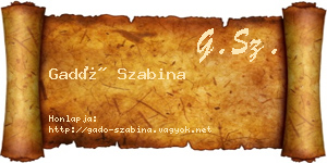 Gadó Szabina névjegykártya